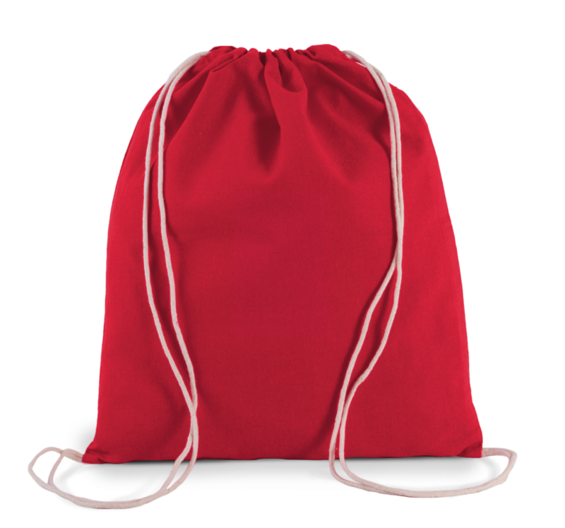 ki0147-hibiscus_red-a1 Kimood ORGANIC COTTON SMALL DRAWSTRING BAG - Hibiscus Red