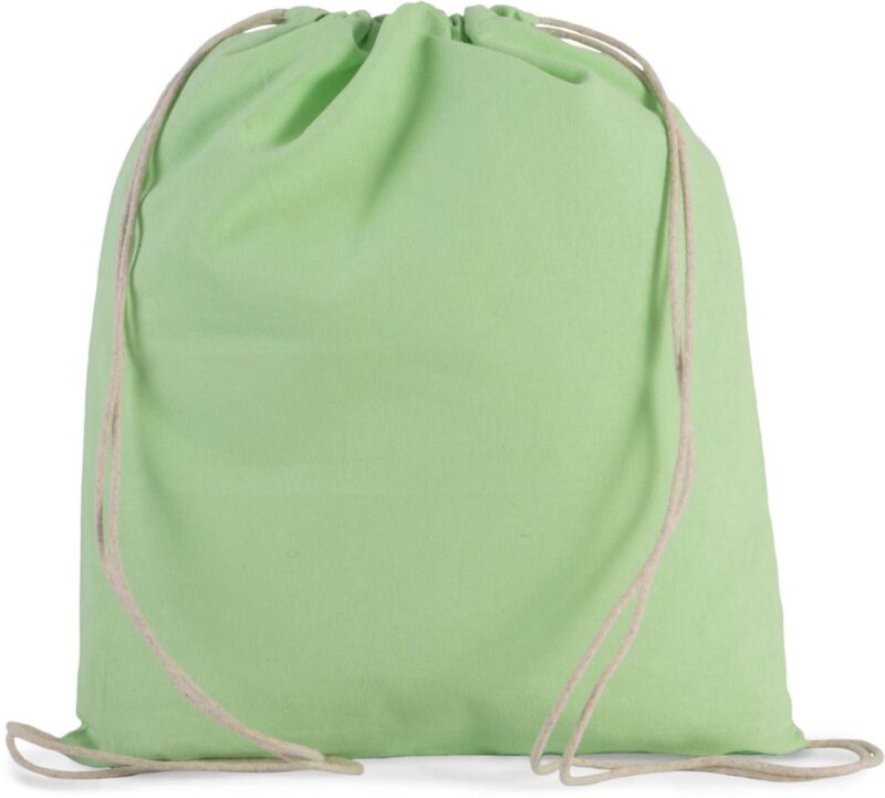 ki0147-pistachio_green-a1 Kimood ORGANIC COTTON SMALL DRAWSTRING BAG - Pistachio Green