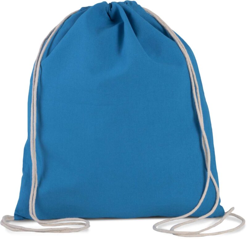 ki0147-tropical_blue-a1 Kimood ORGANIC COTTON SMALL DRAWSTRING BAG - Τροπικό Μπλε