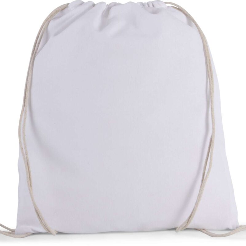 ki0147-white-a1 Kimood ORGANIC COTTON SMALL DRAWSTRING BAG - Λευκό