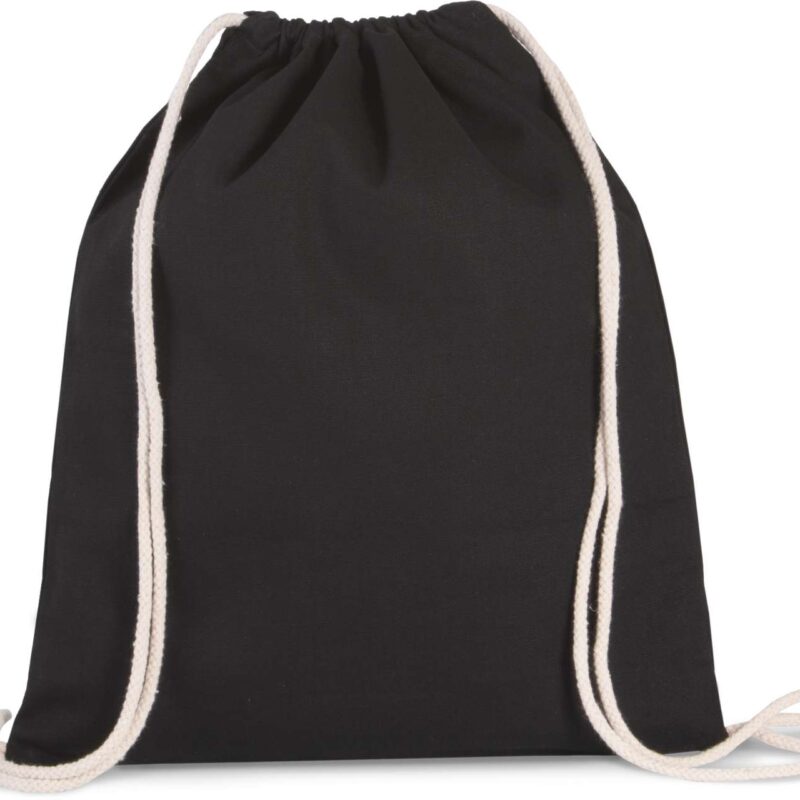 ki0154-black-a1 Kimood DRAWSTRING BAG WITH THICK STRAPS - Μαύρο