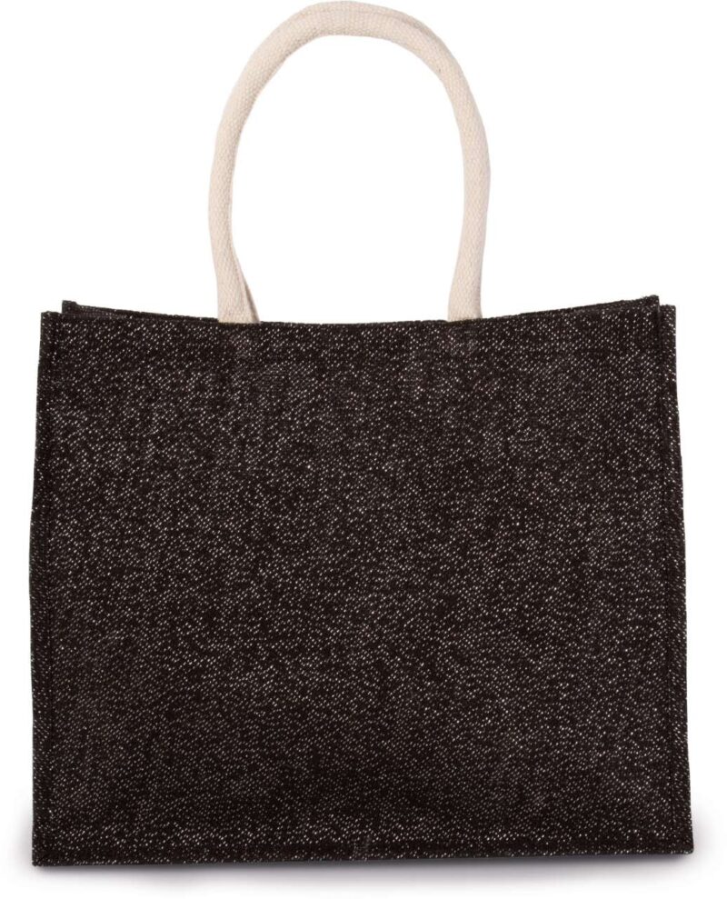 Kimood JUTE BEACH BAG - Black/Silver