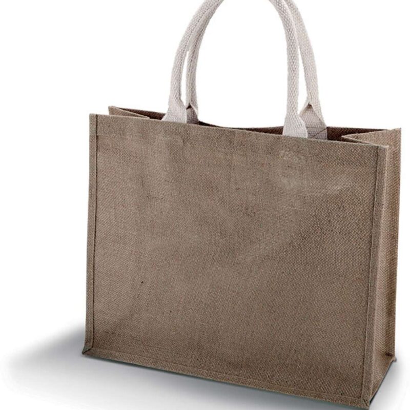 ki0219-cappuccino-a1 Kimood JUTE BEACH BAG - Καπουτσίνο