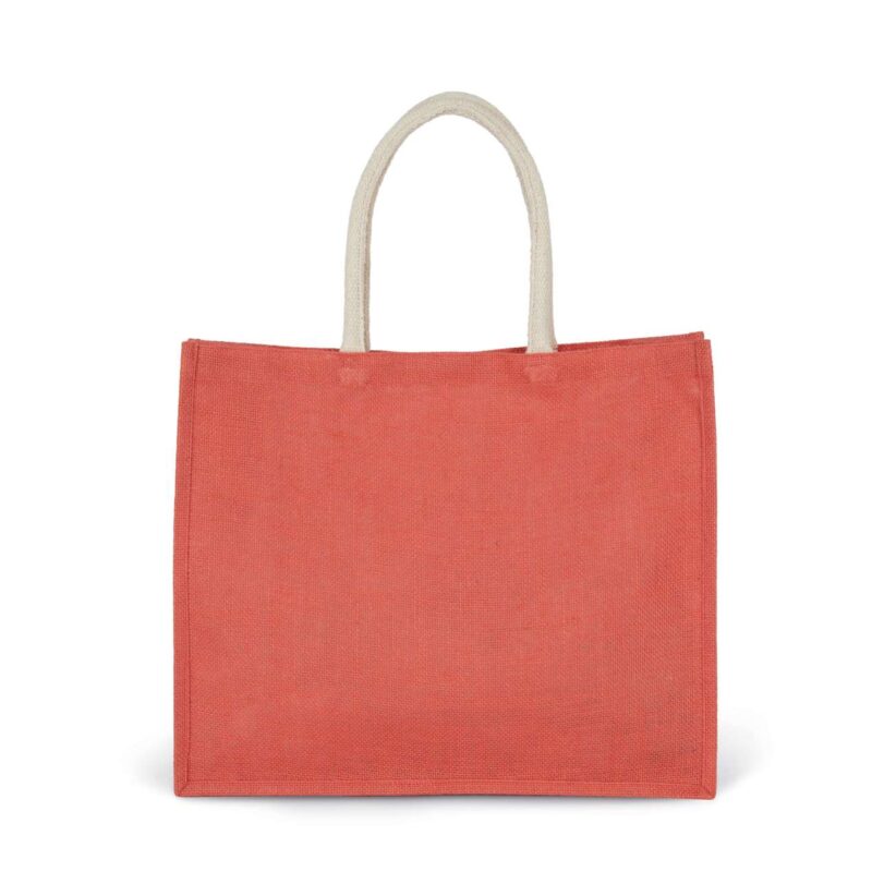 ki0219-true_coral-a1 Kimood JUTE BEACH BAG - True Coral