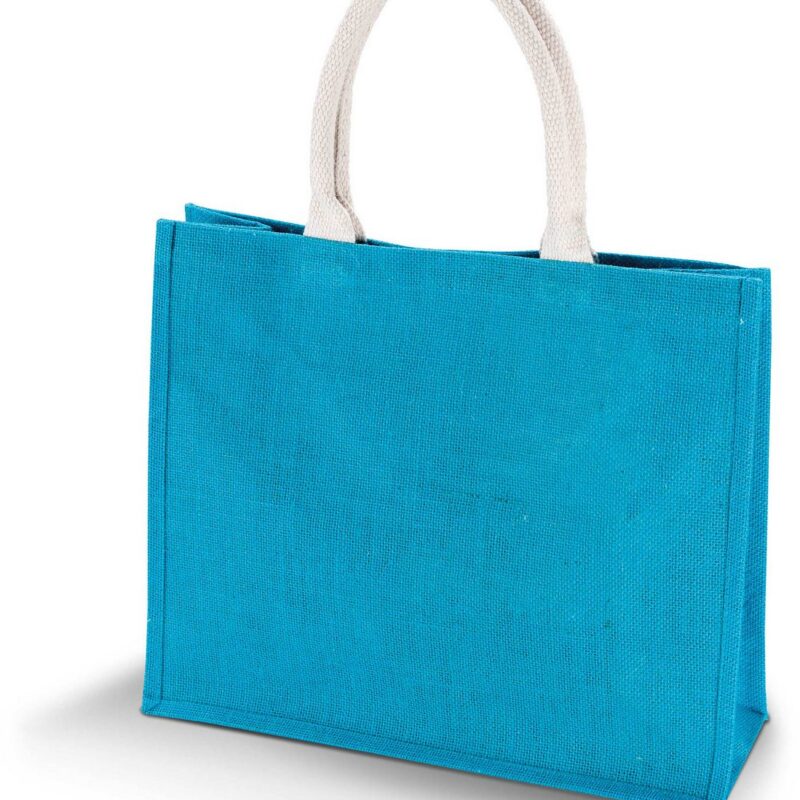 ki0219-turquoise-a1 Kimood JUTE BEACH BAG - Τυρκουάζ