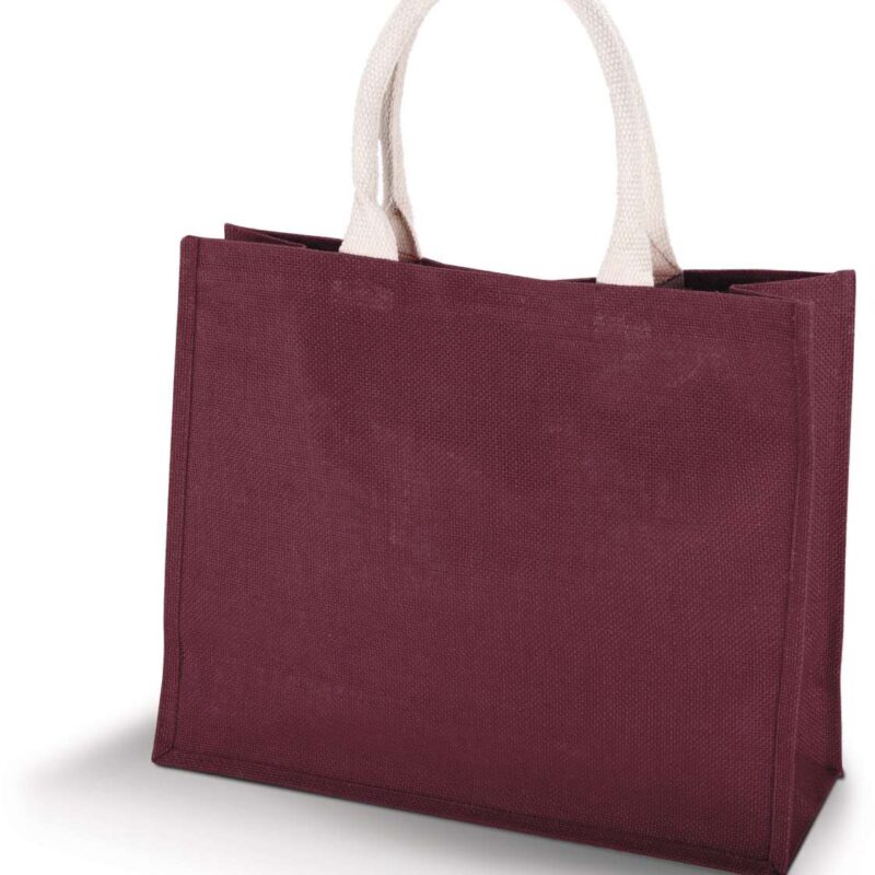 ki0219-wine-a2 Kimood JUTE BEACH BAG - Κρασί