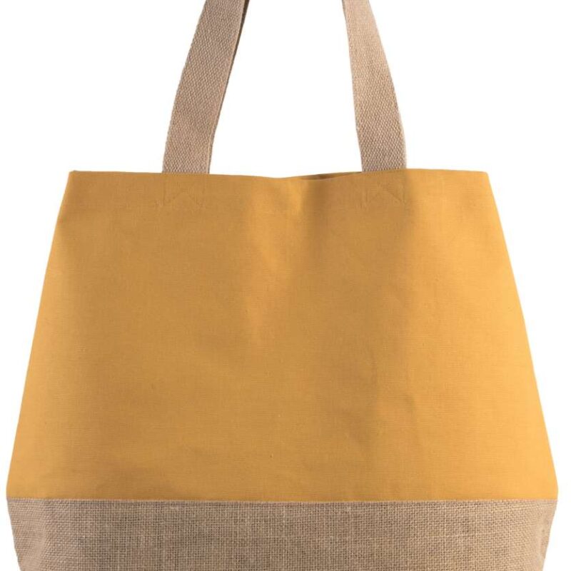 Kimood CANVAS και JUTE HOLD-ALL SHOPPER BAG - Cumin Yellow/Natural