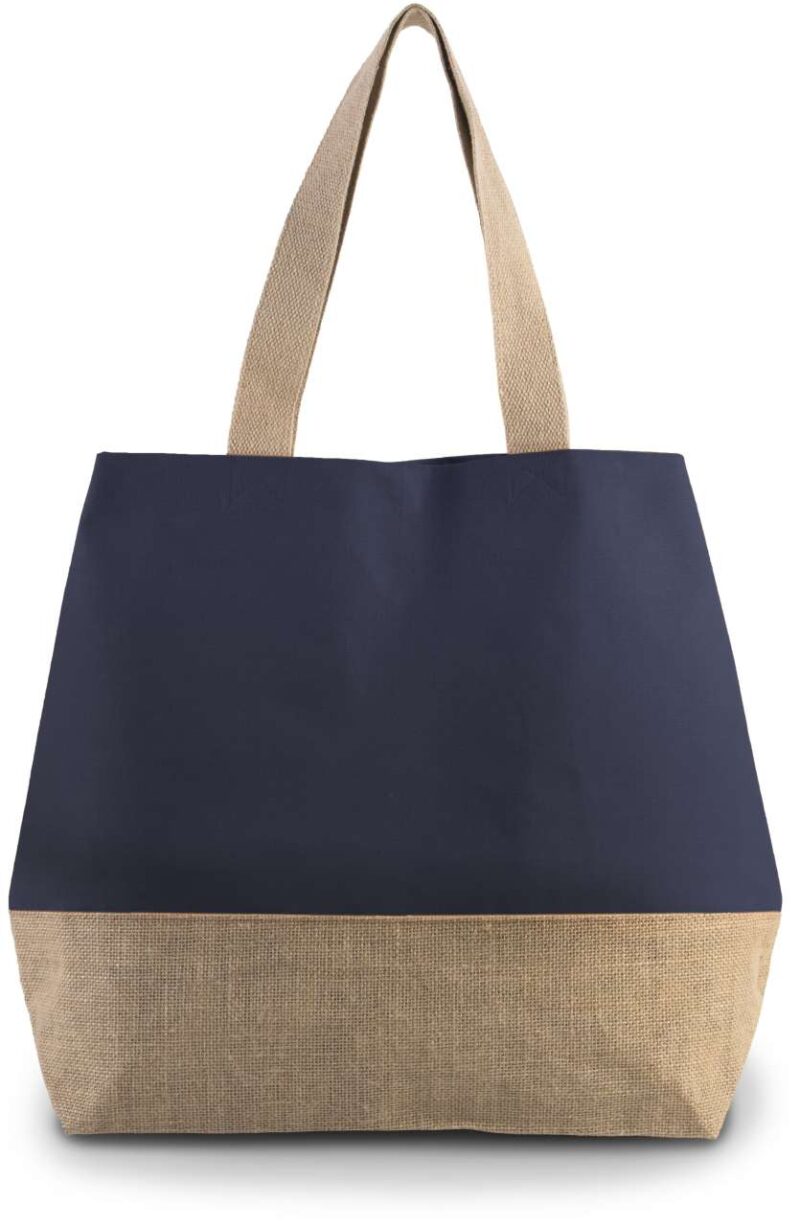Kimood CANVAS και JUTE HOLD-ALL SHOPPER BAG - Patriot Blue/Natural