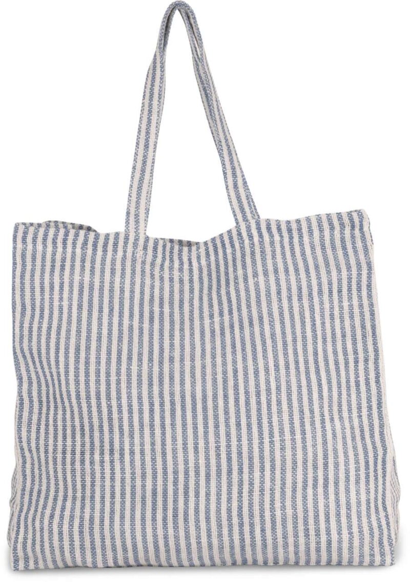 ki0236-iris_bluenatural-a1 Kimood JUCO STRIPED SHOPPER BAG - Iris Blue/Natural