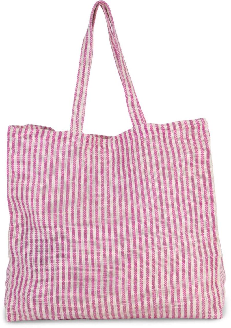 Kimood JUCO STRIPED SHOPPER BAG - Magenta/Natural