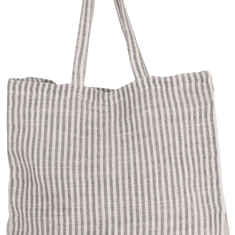 ki0236-steel_greynatural-a1 Kimood JUCO STRIPED SHOPPER BAG - Steel Grey/Natural