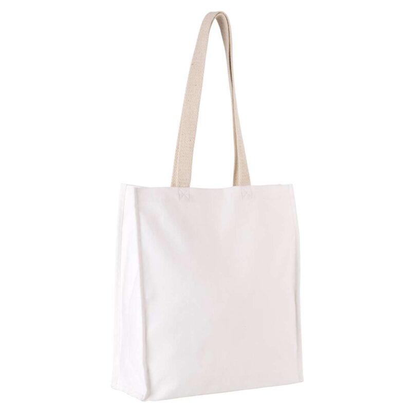 ki0251-white-a1 Kimood TOTE BAG WITH GUSSET - Λευκό