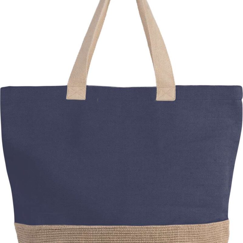 ki0258-patriot_bluenatural-a1 Kimood RUSTIC JUCO HOLD-ALL SHOPPER BAG - Patriot Blue/Natural