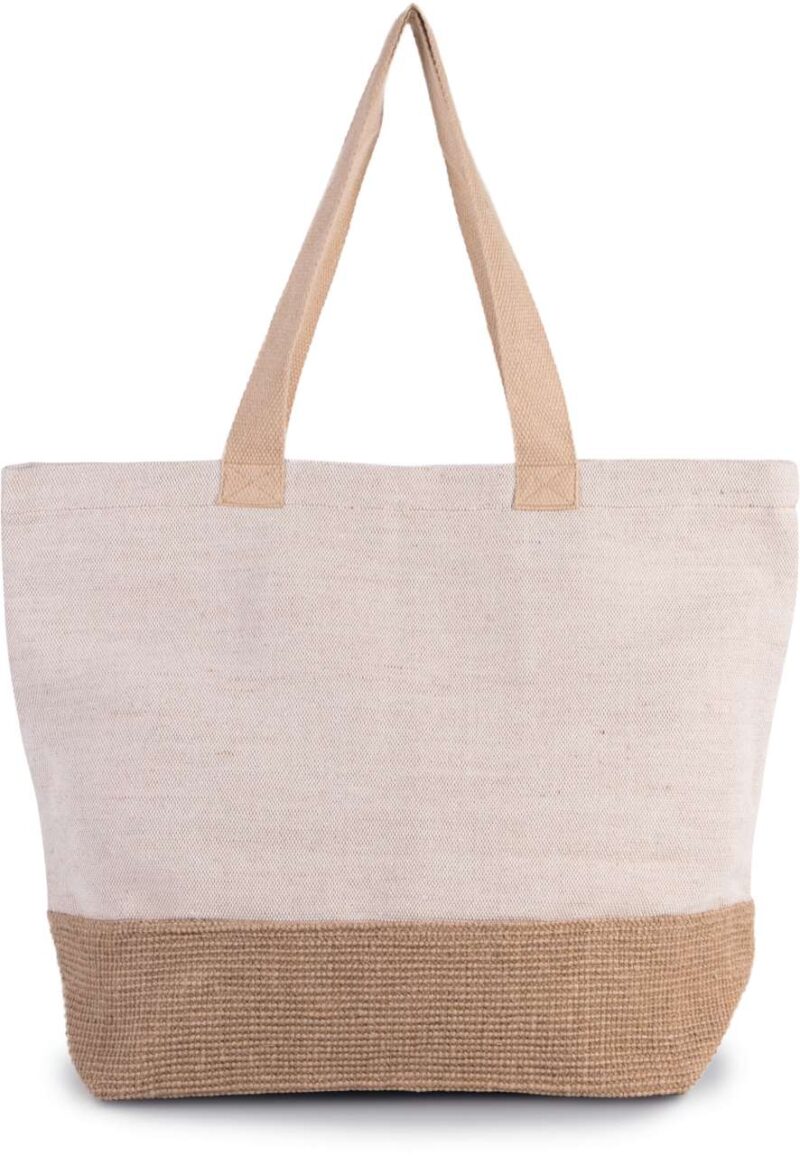 ki0258-rustic_naturalnatural-a1 Kimood RUSTIC JUCO HOLD-ALL SHOPPER BAG - Rustic Natural/Natural