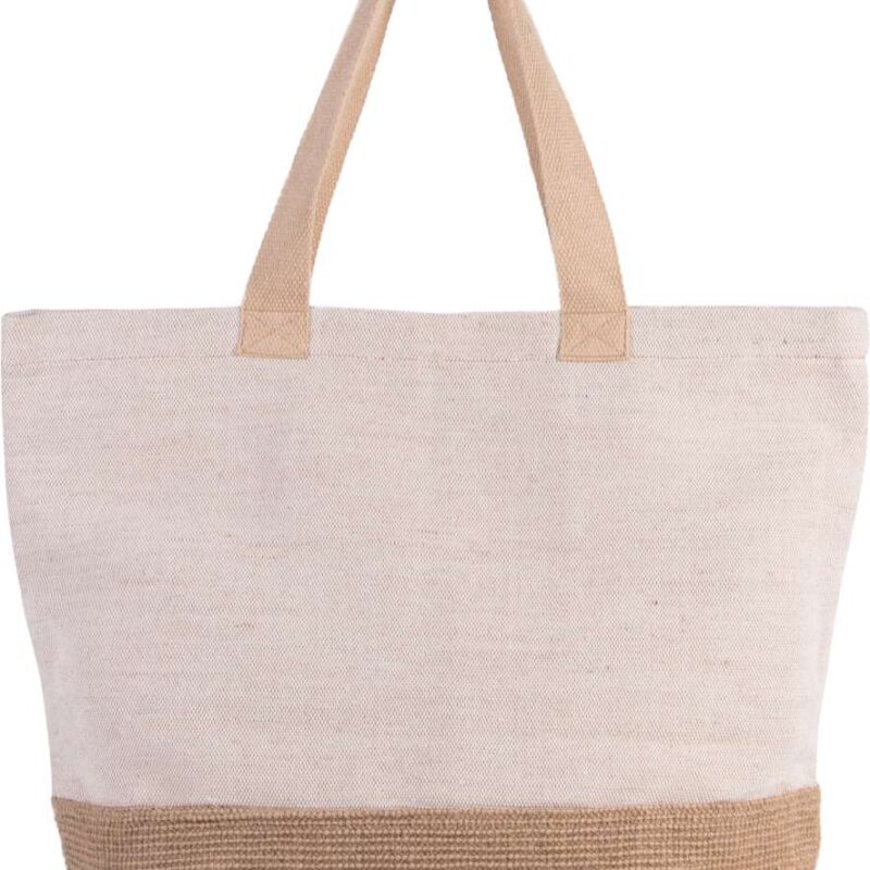 ki0258-rustic_naturalnatural-a1 Kimood RUSTIC JUCO HOLD-ALL SHOPPER BAG - Rustic Natural/Natural