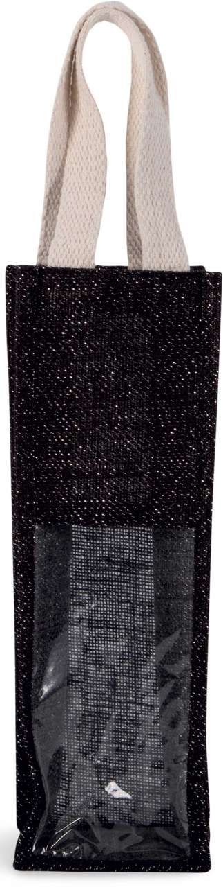 Kimood JUTE BOTTLE BAG - Black/Silver