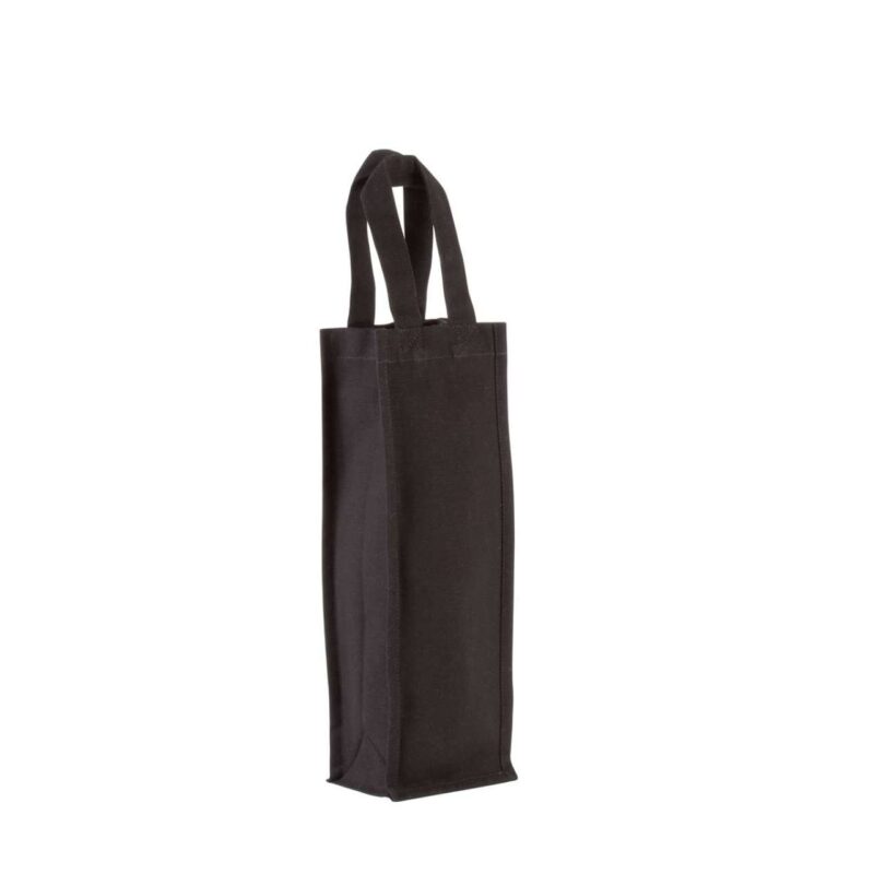 ki0269-black-a1 Kimood COTTON CANVAS BOTTLE BAG - Μαύρο