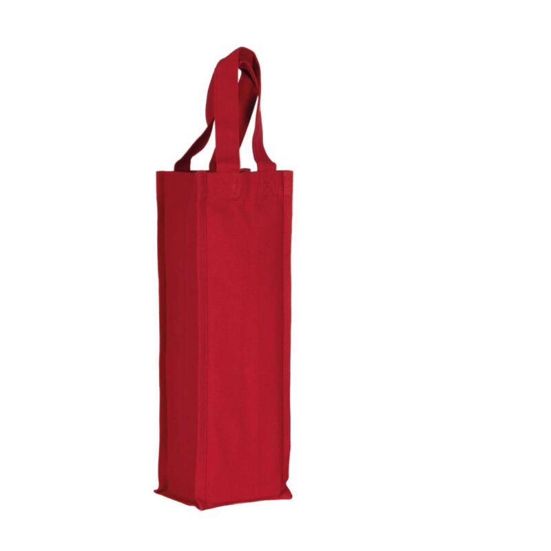 ki0269-cherry_red-a1 Kimood COTTON CANVAS BOTTLE BAG - Κόκκινο Κεράσι