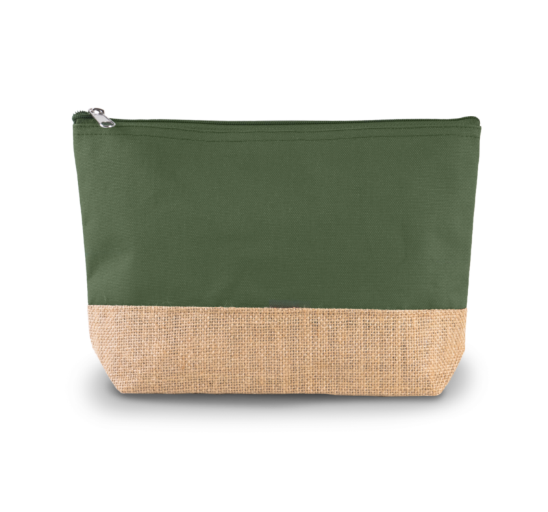 ki0276-dusty_light_greennatural-a1 Kimood CANVAS & JUTE POUCH - Dusty Light Green/Natural