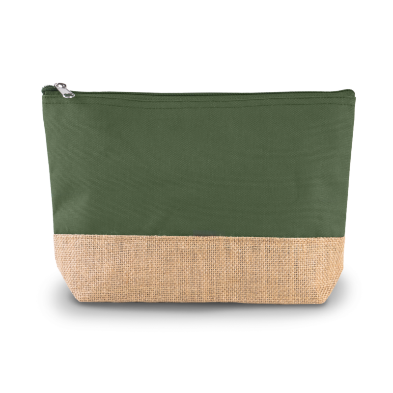 Kimood CANVAS & JUTE POUCH - Dusty Light Green/Natural