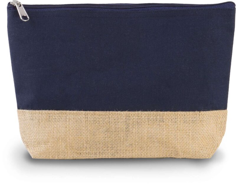 Kimood CANVAS & JUTE POUCH - Ναυτικό/Φυσικό Λευκό