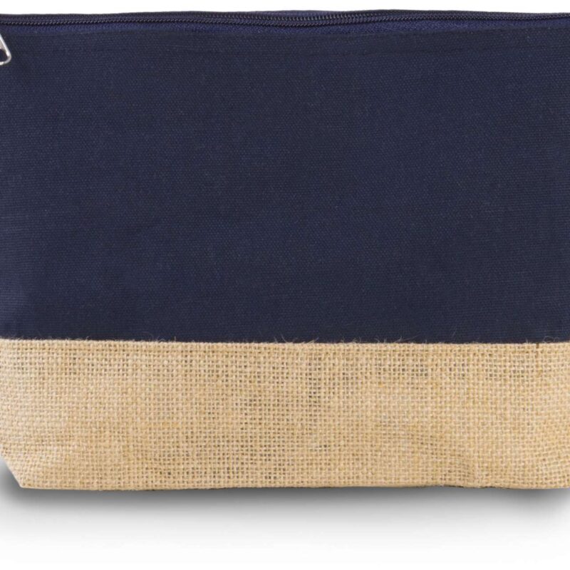 Kimood CANVAS & JUTE POUCH - Ναυτικό/Φυσικό Λευκό