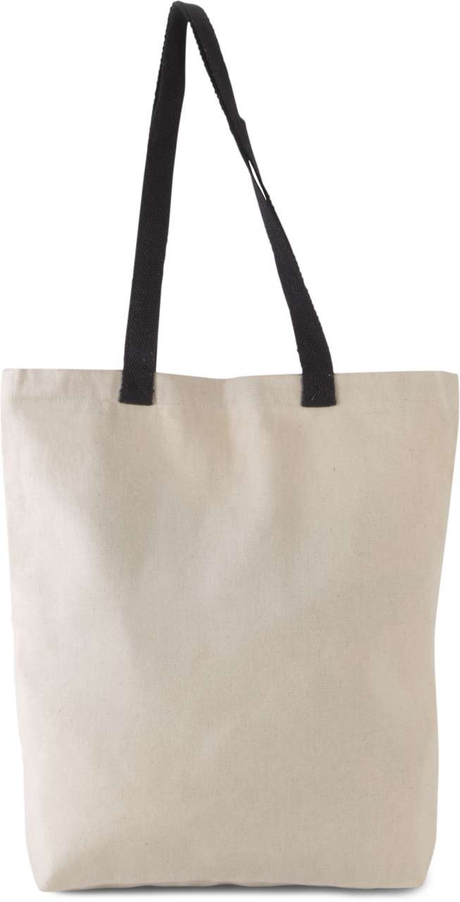Kimood FLAT CANVAS SHOPPER WITH CONTRAST HANDLE - Natural/Magenta