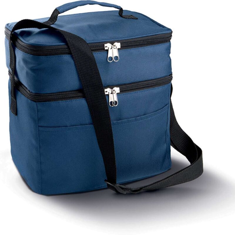 ki0317-navy-a1 Kimood DOUBLE COMPARTMENT COOLER BAG - Μπλε μαρίν