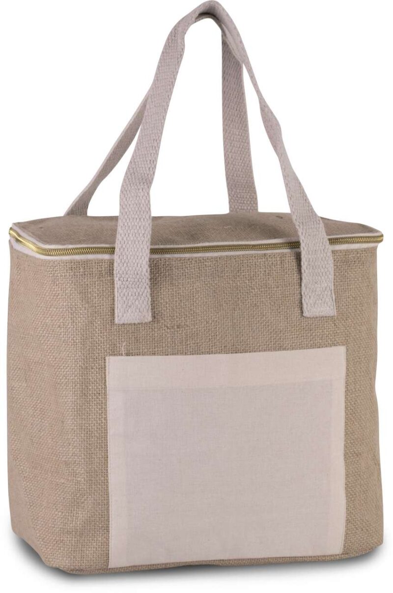 ki0353-natural-a1 Kimood JUTE COOL BAG - MEDIUM SIZE - Φυσικό