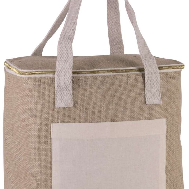 ki0353-natural-a1 Kimood JUTE COOL BAG - MEDIUM SIZE - Φυσικό