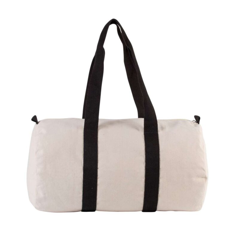 ki0632-naturalblack-a1 Kimood COTTON CANVAS HOLD-ALL BAG - Natural/Reflex Blue/White/French Red