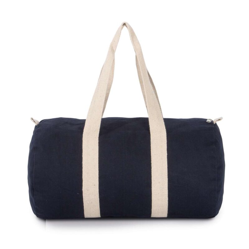 ki0632-navyoff_white-a1 Kimood COTTON CANVAS HOLD-ALL BAG - Navy/Off White