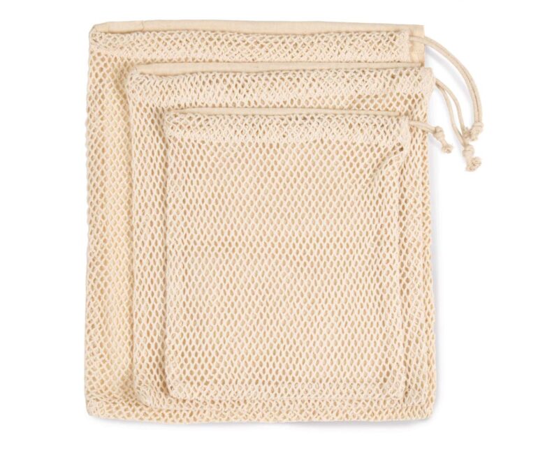 Kimood MESH BAG WITH DRAWSTRING CARRY HANDLE - Φυσικό
