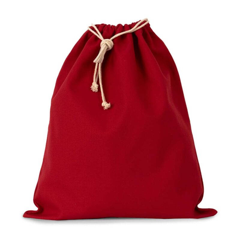 ki0747-cherry_red-a1 Kimood COTTON BAG WITH DRAWCORD CLOSURE - LARGE SIZE - Κόκκινο Κεράσι