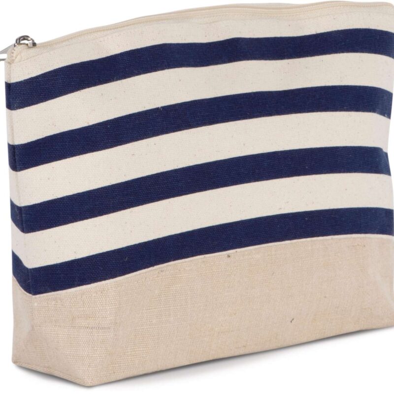 ki0752-natural_navy-c1 Kimood NAUTICAL PRINT ACCESSORIES POUCH - Φυσικό/Ναυτικό