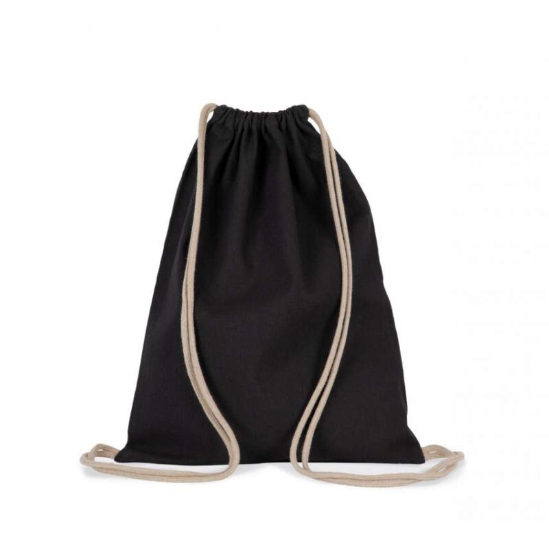 Kimood SMALL RECYCLED BACKPACK WITH DRAWSTRING - Black Night