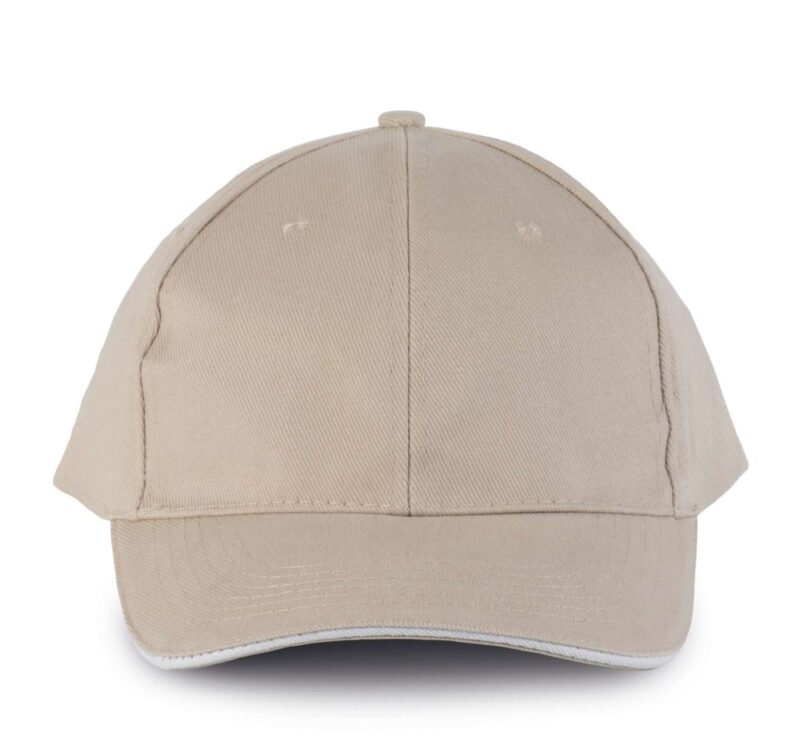 kp011-beige_white-a2 K-UP ORLANDO - 6 PANELS CAP - μπεζ/λευκό