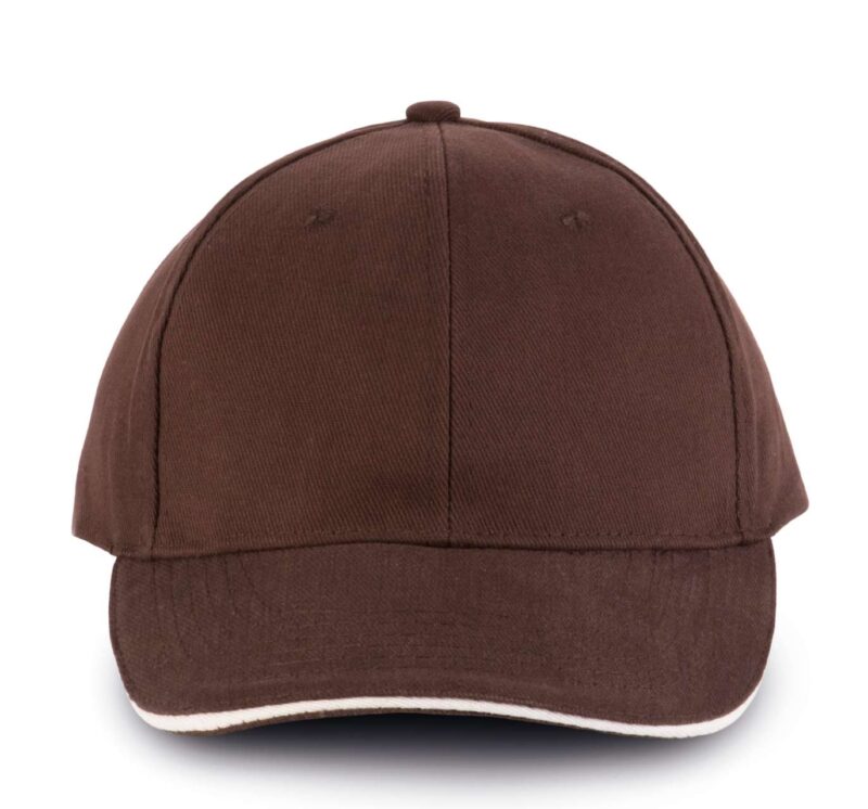 kp011-chocolate_beige-a1 K-UP ORLANDO - 6 PANELS CAP - σοκολατί/μπεζ