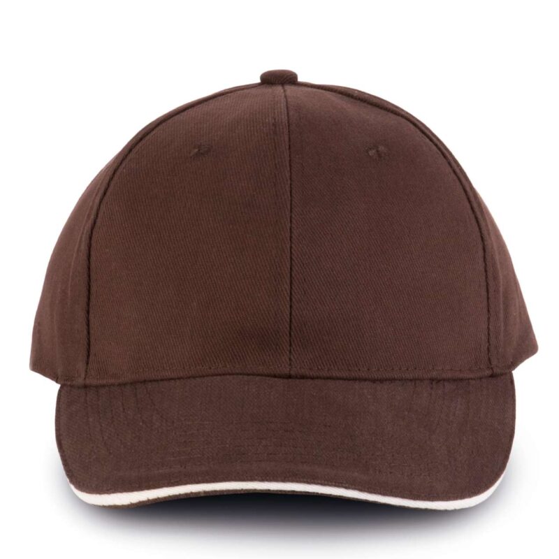 kp011-chocolate_beige-a1 K-UP ORLANDO - 6 PANELS CAP - σοκολατί/μπεζ