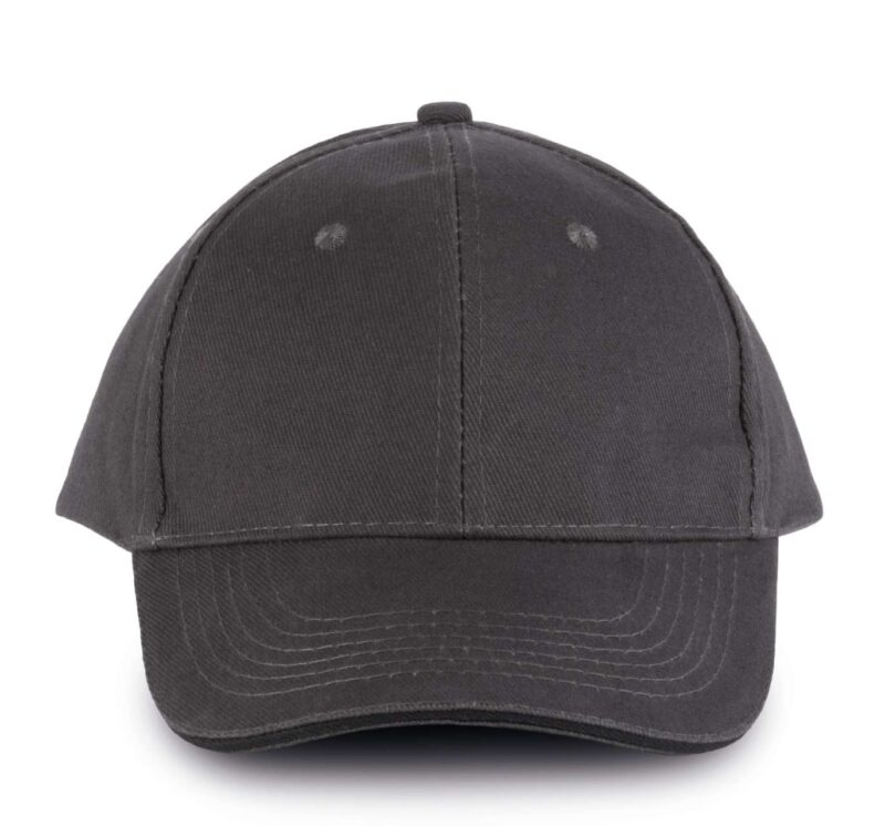 kp011-dark_grey_black-a1 K-UP ORLANDO - 6 PANELS CAP - Σκούρο Γκρι/Μαύρο
