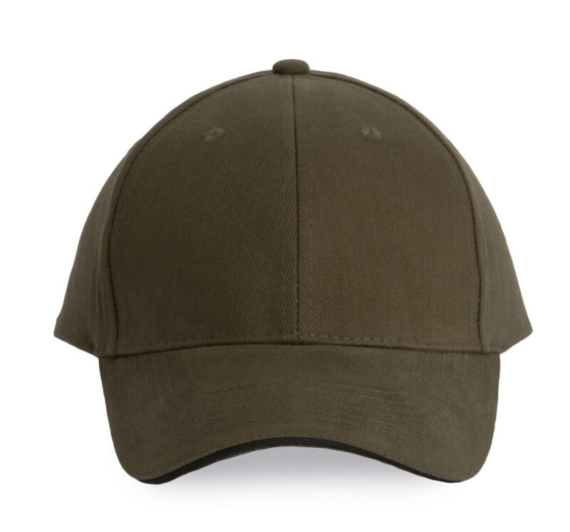 kp011-dark_khakidark_grey-a1 K-UP ORLANDO - 6 PANELS CAP - Δασικό πράσινο/Μπεζ