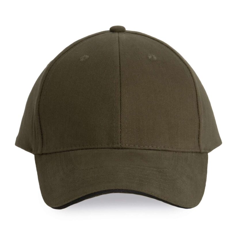 kp011-dark_khakidark_grey-a1 K-UP ORLANDO - 6 PANELS CAP - Δασικό πράσινο/Μπεζ