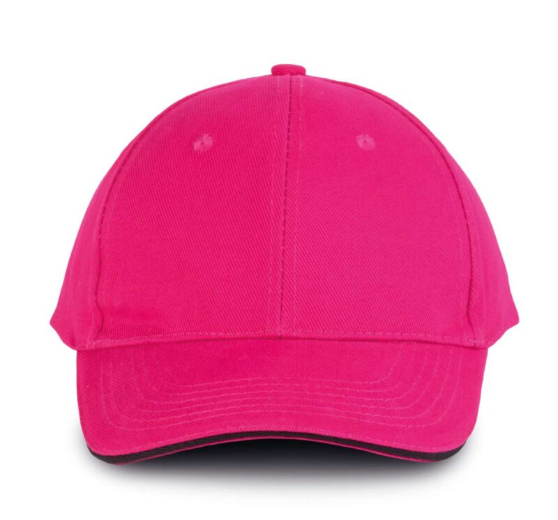 kp011-fuchsia_black-a1 K-UP ORLANDO - 6 PANELS CAP - φούξια/μαύρο
