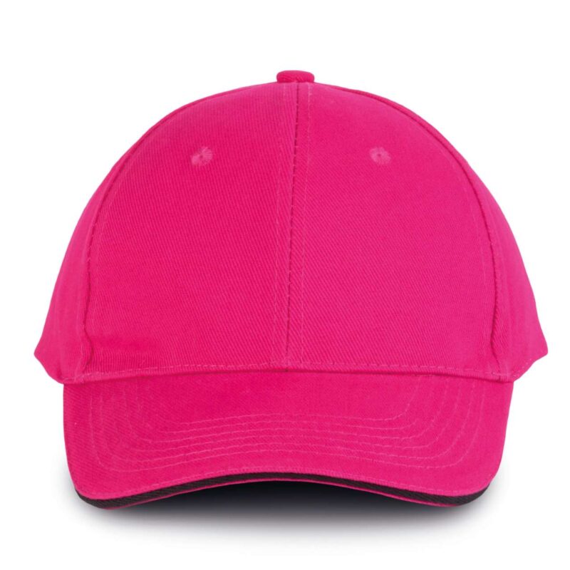 kp011-fuchsia_black-a1 K-UP ORLANDO - 6 PANELS CAP - φούξια/μαύρο