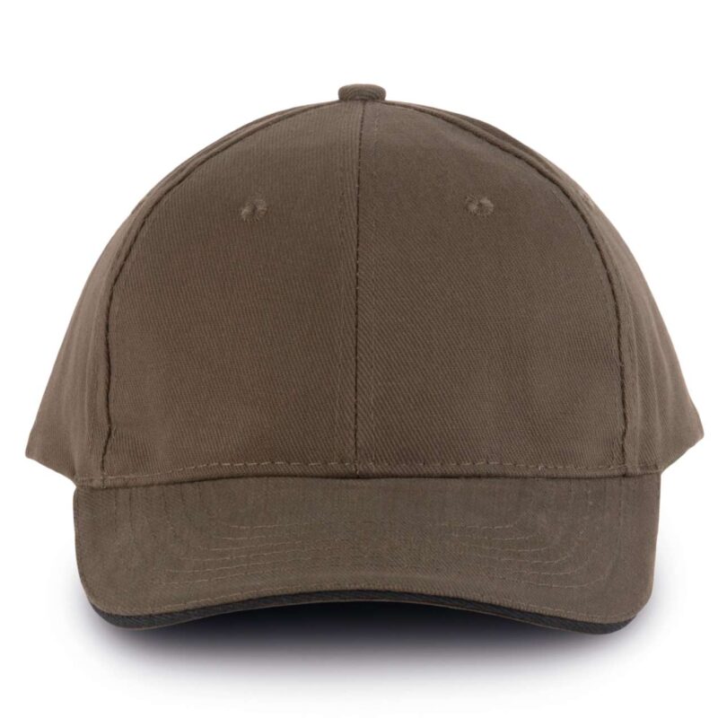 kp011-khaki_black-a1 K-UP ORLANDO - 6 PANELS CAP - Χακί/Μαύρο