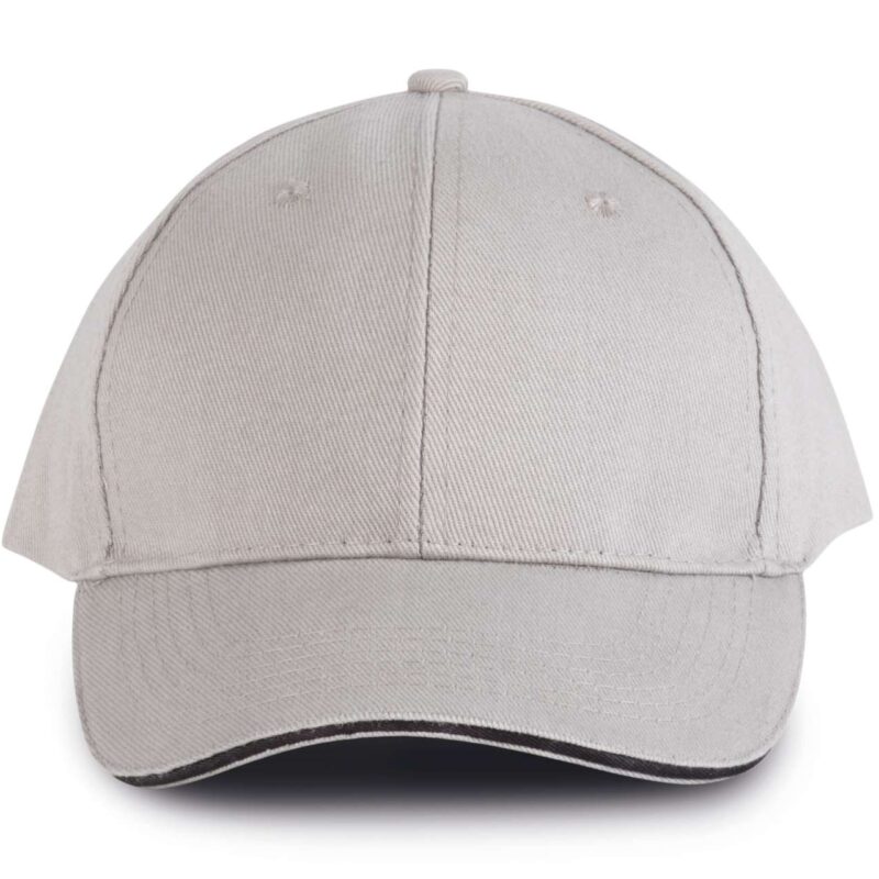 kp011-light_grey_dark_grey-a1 K-UP ORLANDO - 6 PANELS CAP - Snow Grey/Dark Grey