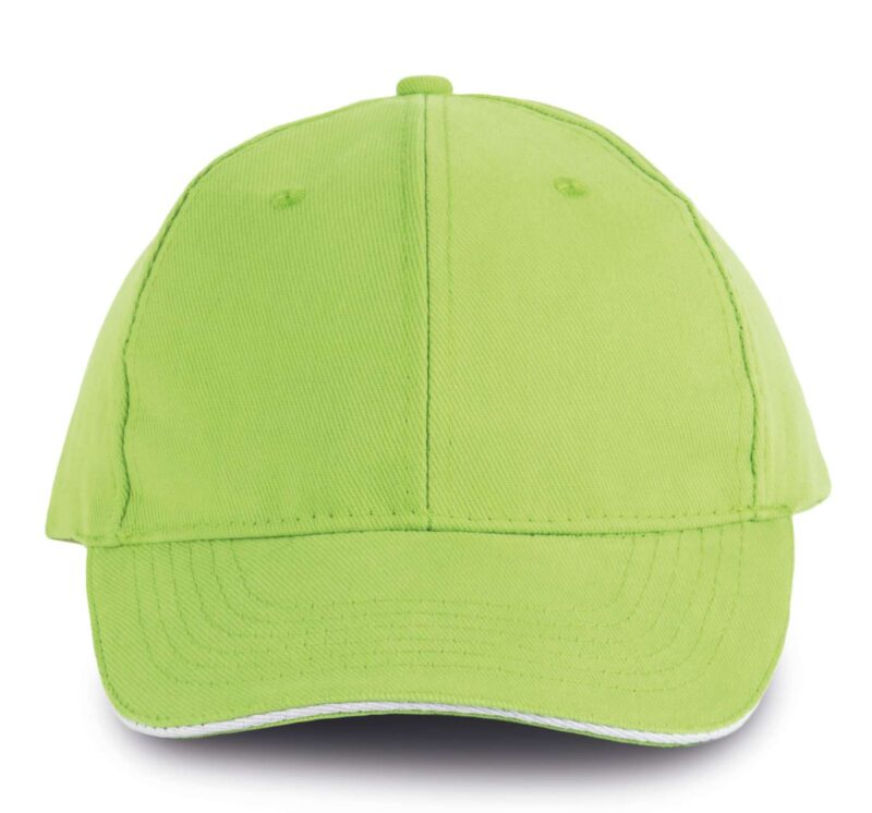 kp011-lime_white-a1 K-UP ORLANDO - 6 PANELS CAP - Λαχανί/Λευκό