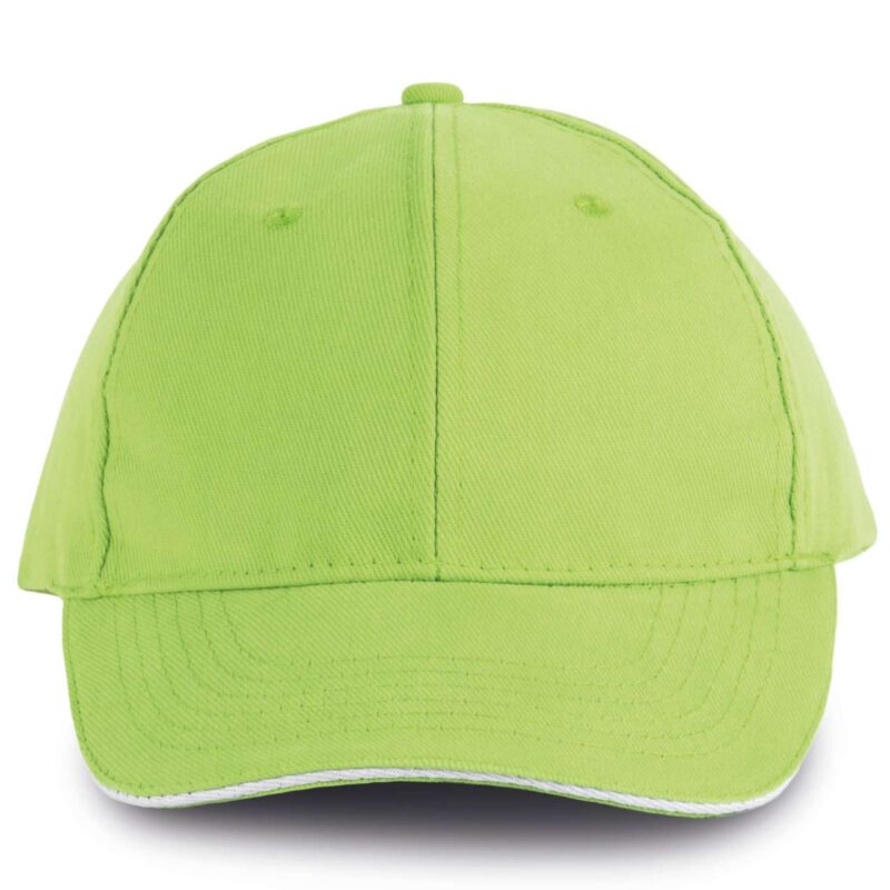 kp011-lime_white-a1 K-UP ORLANDO - 6 PANELS CAP - Λαχανί/Λευκό