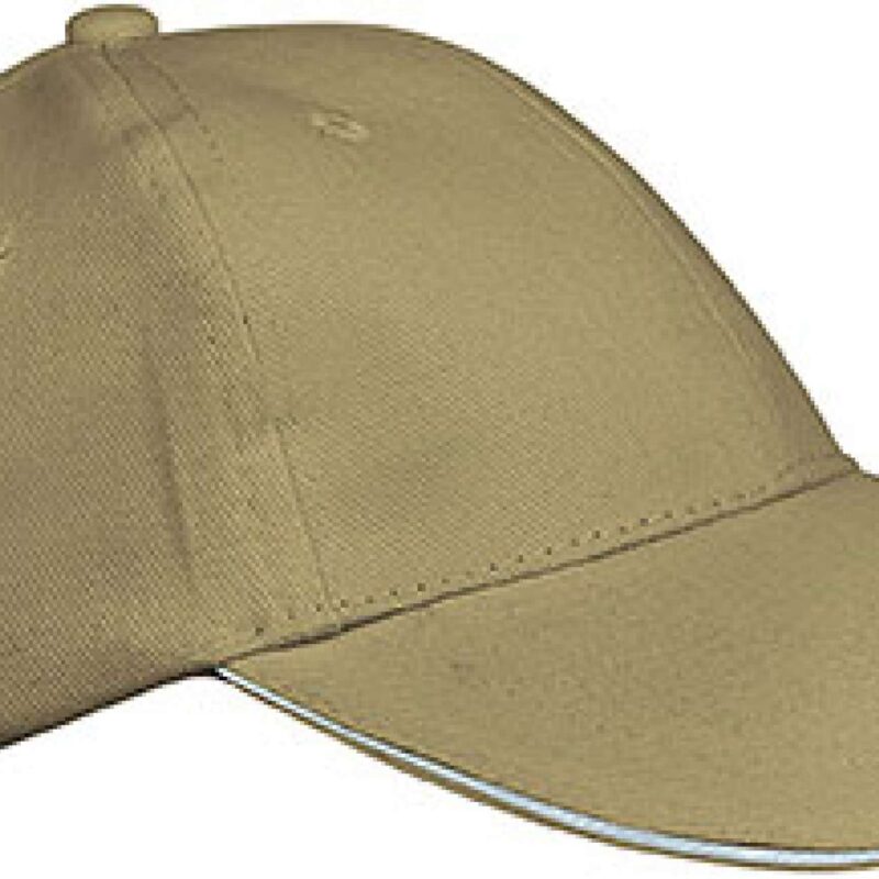 kp042-beige_white-a1 K-UP ORLANDO KIDS - KIDS' 6 PANELS CAP - μπεζ/λευκό