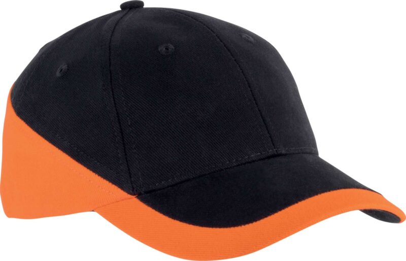 K-UP RACING - TWO-TONE 6 PANEL CAP - Μαύρο και Πορτοκαλί